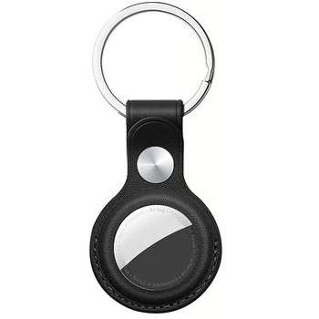 Чехол для Airtag с кольцом для брелка, защитный кожаный держатель, чехол для трекера с брелоком для ключей, совместимый с Apple Air Tag