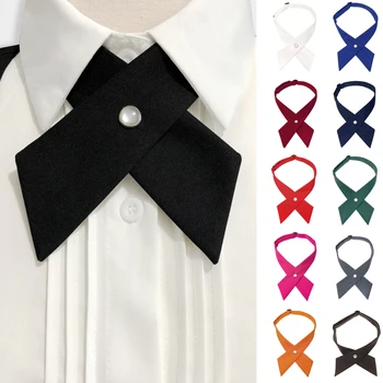 Студенческая униформа для девочек, галстук-бабочка, Однотонные мужские и женские однотонные профессиональные галстуки-бабочки, женский галстук-бабочка на выпускной, повседневный Выпускной
