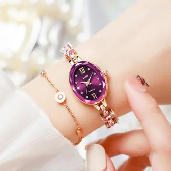 Роскошные женские часы с бриллиантами, браслет в стиле хип-хоп, женские кварцевые часы, женские наручные часы из розового золота, блестящий Кристалл