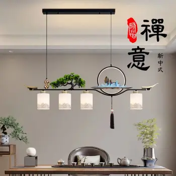 Новая китайская Чайная Комната, Чайный столик, подвесная лампа, Офисный чайный столик в китайском ресторане Zen, настольная лампа в китайском стиле Ретро, стойка регистрации, Wi-Fi