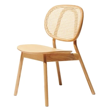 Домашний обеденный стул с плетеной спинкой, легкая роскошь, дизайнерский постмодерн, рабочий стол и стул в стиле ретро для одного человека