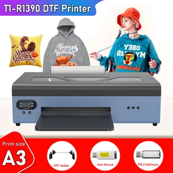 Печатная машина R1390 DTF impresora dtf a3 Непосредственно Для переноса тепла на Пленку Принтер для одежды ткань a3 печатная машина dtf