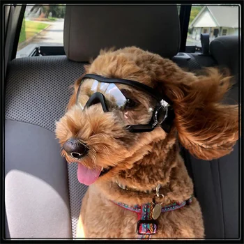 Регулируемые очки для домашних собак, Солнцезащитные очки с защитой от ультрафиолета, Защита глаз, Водонепроницаемые ветрозащитные солнцезащитные очки, принадлежности для домашних собак