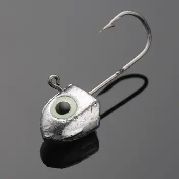 5шт Светящихся Рыболовных Крючков с 3D-глазом 2g 3g 4g 6g Jig Head Ice Bass Ловля Карпа на Мормышку Мягкая Приманка для ловли окуня