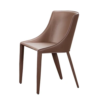 Легкое роскошное минималистичное кожаное седло, стул для кафе, обеденный стол, стул для макияжа, стул со спинкой