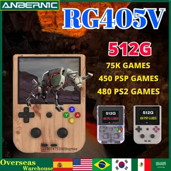 Портативная Игровая консоль ANBERNIC RG405V с 4-ДЮЙМОВЫМ IPS Сенсорным экраном И Джойстиком Android 12 64-битный Игровой плеер 5500 мАч PSP PS2 ИГРЫ