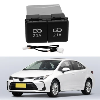 Автомобильное быстрое зарядное устройство, черный ABS, двойной USB, Автомобильные Аксессуары для Toyota Corolla 2020-2022