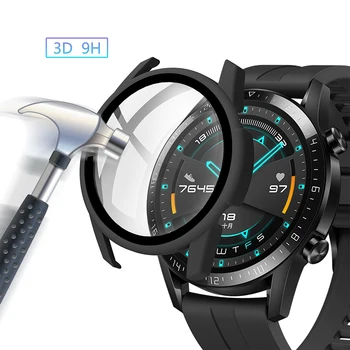 Защитный Чехол для Huawei Watch GT 2 42 мм Аксессуары Полный Охват Бамперного Экрана Закаленный Протектор Hauwei gt2 42 мм PC Cover