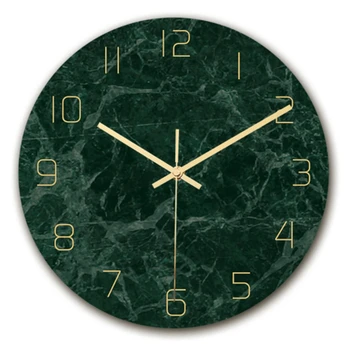Современные настенные часы из НОВОГО закаленного стекла, мраморный дизайн, бесшумные, не тикающие кварцевые декоративные круглые часы для домашнего декора