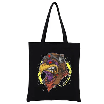 Холщовая сумка для покупок Captain Eagle, сумки-тоут с графической печатью, модная сумка-тоут для покупателей, женские сумки для женщин, повседневные сумки Eco
