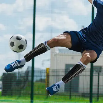 Футбольные щитки для ног Легкие ударопрочные футбольные щитки для голени с крепежной лентой для нескользящей защиты голеней ног для футбола
