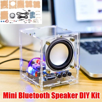 HU-009 Bluetooth-совместимый Динамик Mini Spaker Unit Электронный Компонент DIY Kit Беспроводной Проводной с питанием от 5 В постоянного Тока и Акриловой Оболочкой