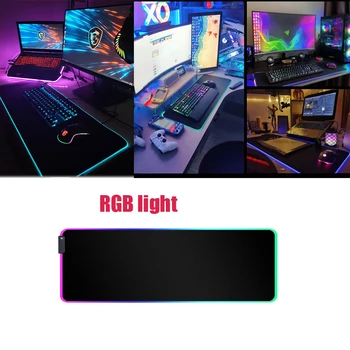 Большой Коврик Для Мыши RGB Игровой Коврик Для Мыши Gamer XXL Led Компьютерный Коврик Для Мыши Большой Коврик Для Мыши с Подсветкой Ковер Для Клавиатуры Настольный Коврик