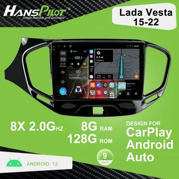 2581 HansPilot Android Навигация, Автомобильное Радио DVD для Lada Vestal 2015 с дизайном для CarPlay AndroidAuto