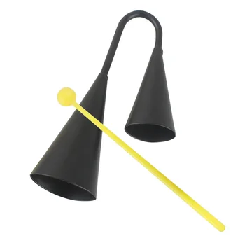 Из Agogo Bell Традиционный Agogo Bell с палочкой Двухцветный ручной ударный инструмент с палочкой для семейных посиделок