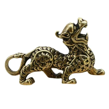 1 шт. статуэтка Богатство латунный декор процветание орнамент в китайском стиле Цилинь дракон удача животное Фэншуй винтаж