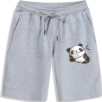 Забавные мужские летние уличные джинсовые шорты в стиле хип-хоп с изображением панды, мужские шорты из аниме Ulzzang из 100% хлопка