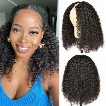 Бесклеевые парики Vpart Популярные Кудрявые парики из человеческих волос Upart с натуральной линией роста волос для чернокожих женщин