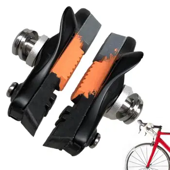 Комплект велосипедных тормозных колодок Из алюминиевого сплава Передние задние колеса шоссейного велосипеда Тормозные колодки с нескользящим рисунком V-Образные тормозные колодки