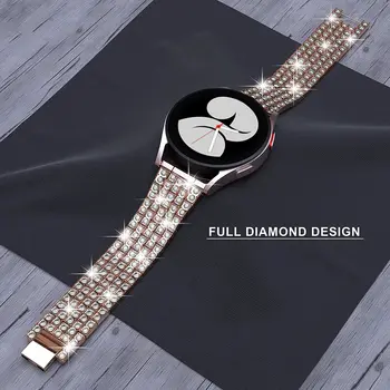 20мм 22мм Ремешок для Samsung Galaxy Watch 4/5/6/pro/classic 43мм 47мм 45мм Металлический браслет с бриллиантами correa HUAWEI GT 2e 3 pro ремешок