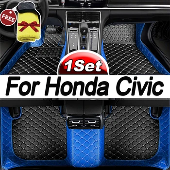 Автомобильные коврики для Honda Civic 2016 2017 2018 2019 2020 2021 2022 Пользовательские автоматические накладки для ног автомобильный ковровый чехол
