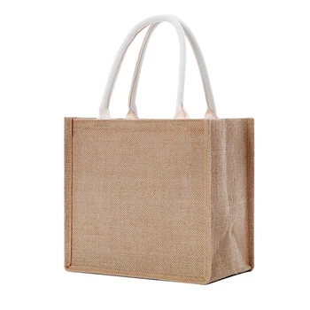 Джутовые сумки-тоут, мешковинные сумки с мягкими ручками, Многоразовые сумки для покупок, Женская летняя пляжная дорожная сумка