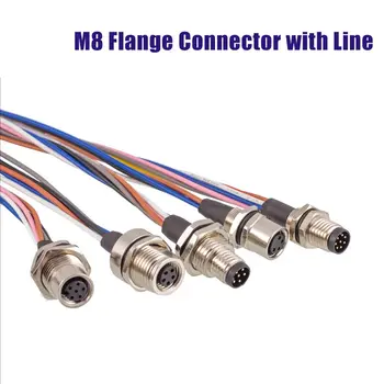 Водонепроницаемый разъем M8 с кабелем 30 мм, 3 4 5 6 8-контактный разъем для электронных проводов, Разъемы для подключения кабеля датчика M8 для мужчин и женщин