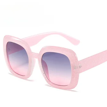 Новые солнцезащитные очки в квадратной оправе с большой оправой, Сетчатый красный, Такой же блестящий розовый, модный тренд, индивидуальные солнцезащитные очки