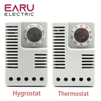 Регулятор влажности /температуры, Гигростат, термостат, Переключатель термостата в шкафу, Регулируемый светодиодный индикатор на DIN-рейке