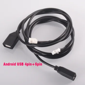 4Pin + 6Pin Разъем AUX USB кабель для Android Автомобильного Радио стерео usb Кабель-Адаптер MP3
