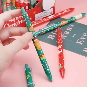 Милая Рождественская Гелевая ручка для студента, Санта-Клаус, Канцелярские принадлежности для студентов, Праздничный подарок