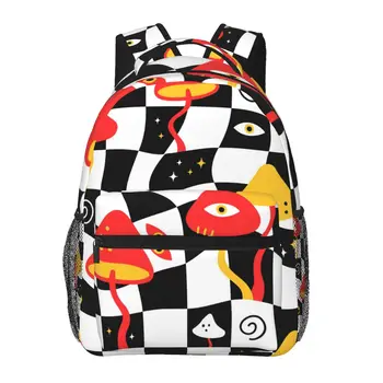 Женский рюкзак Trippy Mushrooms С глазами на расплавленной геометрии, модная сумка для женщин, Мужская школьная сумка, сумка для книг Mochila