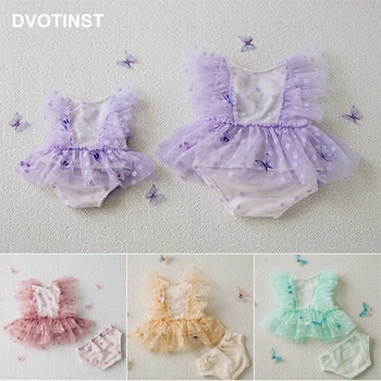 Dvotinst Реквизит для фотосъемки новорожденных девочек, сказочная бабочка, жемчужная повязка на голову, платье, реквизит для фотосессий в студии Fotografia