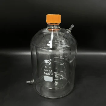 Двухъярусная цилиндрическая колба SHUNIU с плоским дном с одним горлышком, 2000 мл GL45mm, бутылка для реактора с мезонинной оболочкой, Бутылка для реагента