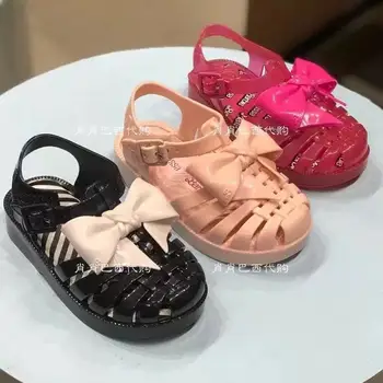 Новые мини-туфли Melissa Jelly 2023, летние сандалии для девочек, детские модные пляжные сандалии, обувь для малышей, нескользящая обувь