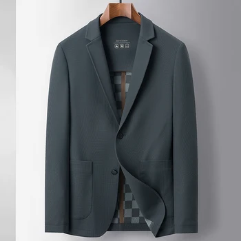 Костюм для отдыха, куртка, мужской весенне-осенний вязаный костюм из прессованной резины, легкий деловой эластичный повседневный костюм Advanced Sense