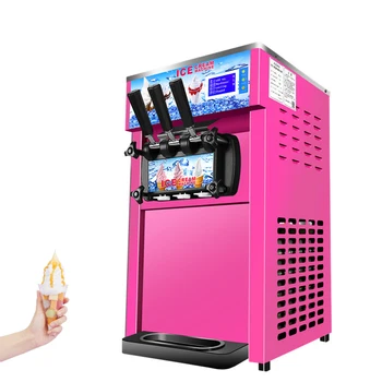 110 В/220 В Машина для производства мягкого мороженого с тремя вкусами Коммерческий автомат для продажи замороженного мороженого 18-25 л/Ч