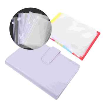 Зажимы для переплета Сменная книжка для хранения наличных Конверт Кошелек Бюджетные конверты для денежных карт с фиолетовым органайзером