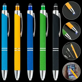 Письменные принадлежности из 2 предметов со светодиодной подсветкой, строительные инструменты, инструмент для улицы, Емкостная ручка, шариковая ручка, многофункциональная ручка