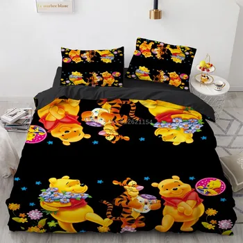 Набор пододеяльников для пуховых одеял Disney Winnie The Pooh Funny Friends Комплект постельного белья для маленьких мальчиков и девочек Одеяло Пододеяльник Постельное белье