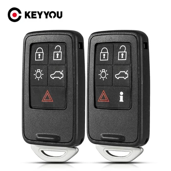KEYYOU Smart Remote Car Key Shell Для Volvo XC60 S60 S60L V40 V60 S80 XC70 5/6 Кнопок Смарт-Чехол Для Ключей Автомобиля