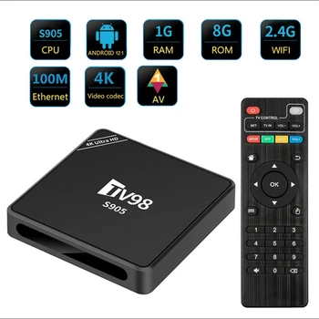 TV98 TV Box 1G + 8G телеприставка S9054K Android 12 Smart TV Box RJ45 10M 100M Медиаплеер TV98