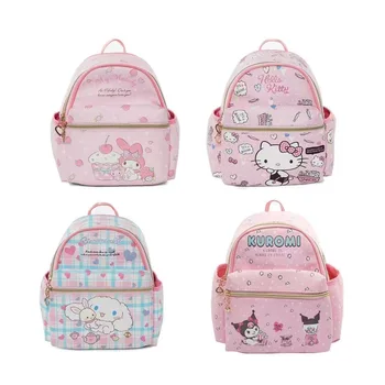 Новый мультяшный детский модный мини-рюкзак Kuromi Cinnamoroll для девочек из детского сада, кожаный маленький школьный ранец Hello Kitty