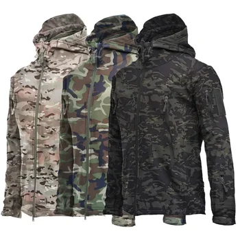 Тактическая куртка Soft Shell, водонепроницаемая ветровка, флисовое пальто, одежда для охоты, камуфляж, Армейская военная униформа, Новая походная куртка и брюки