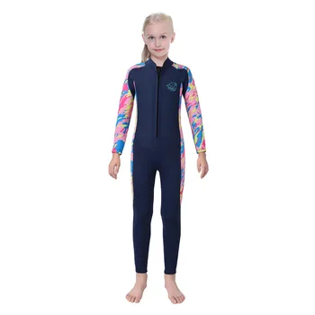 Гидрокостюм для девочек из 2,5 мм неопрена, детский костюм для дайвинга для мальчиков, цельный теплый купальник для зимнего плавания, серфинга