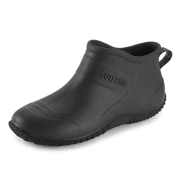 2023 Модные непромокаемые ботинки унисекс, мужские удобные непромокаемые ботинки, кухонная нескользящая водонепроницаемая обувь, уличные ботинки для рыбалки