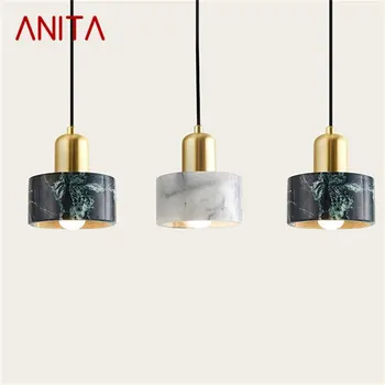 Подвесной светильник ANITA Nordic, современный Мраморный светодиодный светильник, Декоративный для домашней столовой