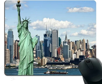 Нью-Йоркский Коврик Для Мыши Статуя Свободы Ориентир Изображение Индивидуальный Прямоугольный Нескользящий Резиновый Коврик Для Мыши 9,5x7,9 дюймов