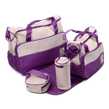 Сумка для мамы, состоящая из пяти частей, сумка большой емкости на одно плечо, многофункциональные водонепроницаемые дорожные сумки для подгузников для ухода за ребенком