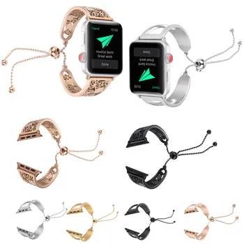 Женский ремешок iWatch для Apple Watch Band 38 мм 42 мм, Сменный Браслет для девочек, Браслет из нержавеющей Стали для Apple Watch 3 2 1